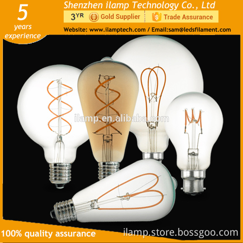 5w 7w LED Curved Filament Bulb Candle Shaped LED Light Energy Saving light 3years Warranty